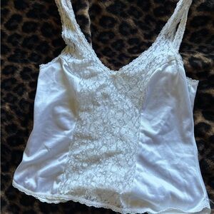 Warner's White Camisole with Lace Detail